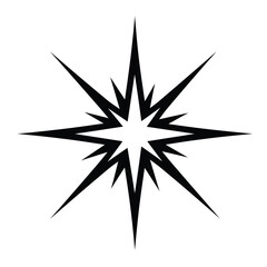 Fototapeta premium Bold black starburst graphic design element