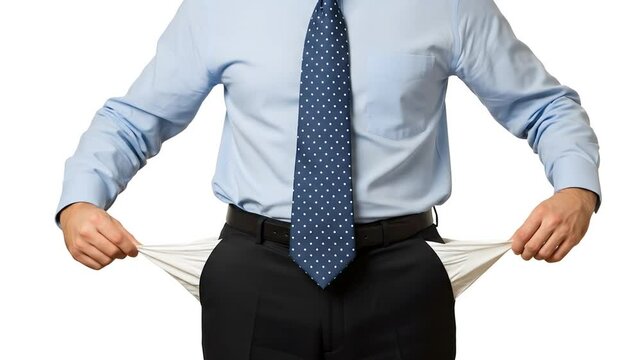 Empty pockets businessman image