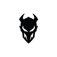 Aggressive demon head logo design vector illustration