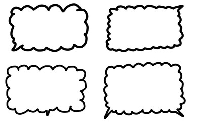Hand-drawn comic style empty speech bubbles, ideal for captions or graphic design projects