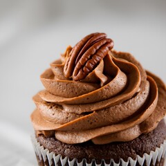 A bakery-style cupcake with whipped frosting on a bright white background – cupcake wallpaper – bakery wallpaper – cupcake image

