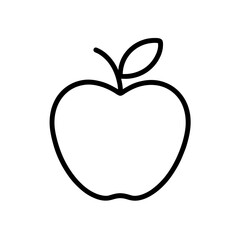 Outlined Apple Vector Icon Minimal Stroke and Clean