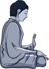 Lord Buddha in meditation for Buddhist festival of Happy Buddha Purnima Vesak