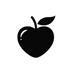 Heart shaped apple fruit icon graphic design