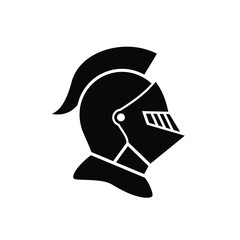 Medieval knight helmet profile silhouette icon