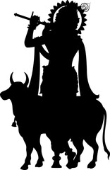 Lord Krishna in Happy Janmashtami festival background of India