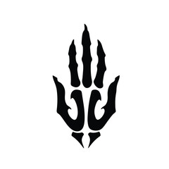 Stylized skeletal hand design black ink tattoo graphic