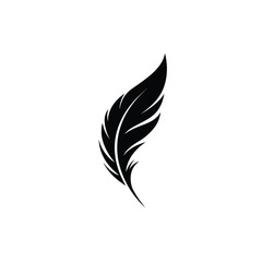 Obraz premium Elegant black feather design simple minimalist logo
