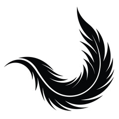 Elegant black feather design abstract wing