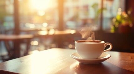 Warm Morning Coffee at a Cozy Cafe