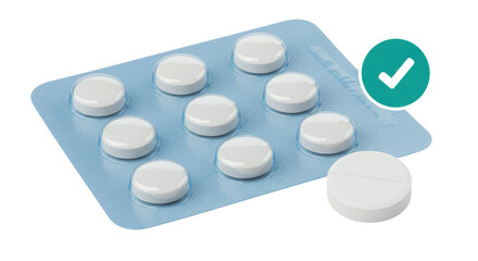 Isolated Pills in Blister Pack
