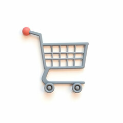 Shopping Cart Illustration on White Background for E-commerce and Retail Concepts