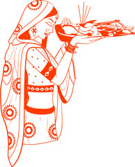 Holiday background for Sun festival of India with greetings in Hindi meaning  Happy Chhath Puja