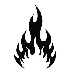 Fiery black flame tribal tattoo design graphic