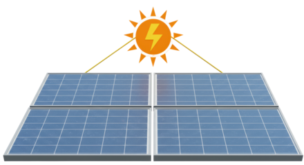 Isolated Solar Panels with Sun