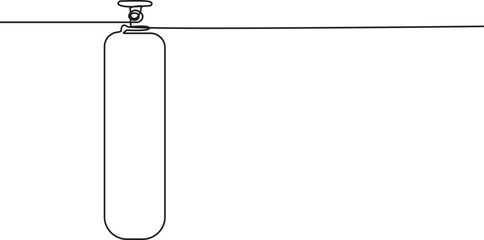 one continuous line drawing of cylindrical gas tank.one line drawing of cylindrical gas tank with fire sign. one line vector illustration. Hand drawn Fire Extinguisher, gas. PNG.