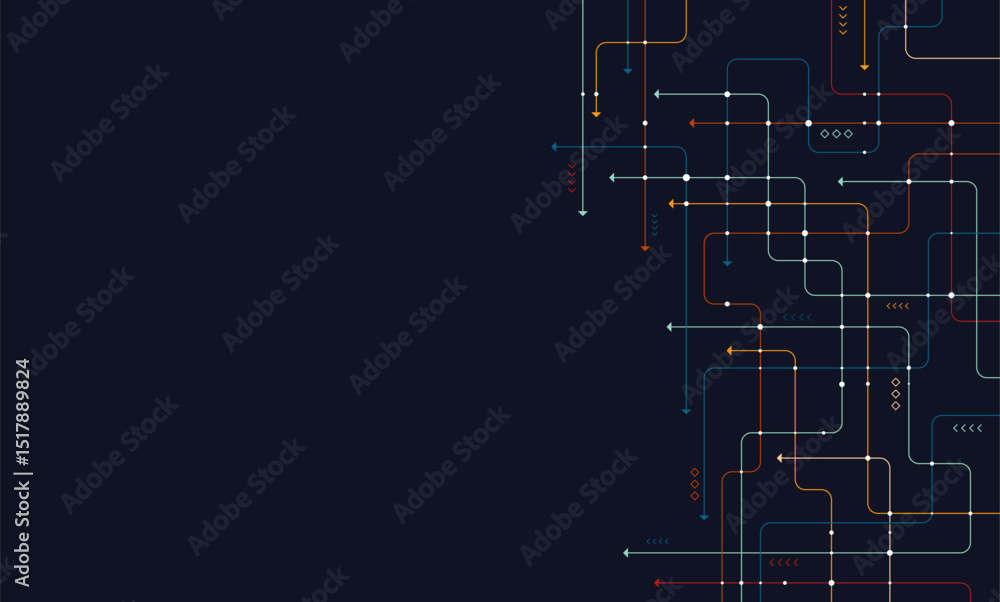 Poster digital technology background. concept with technology line. circuit board background technology