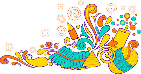 Fototapeta premium Colorful firecracker for Diwali holiday festival of India