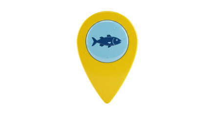 Isolated Location Icon Fish