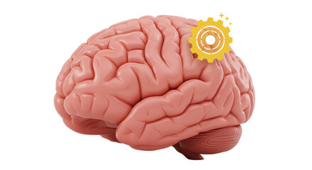 Isolated Brain with Gear