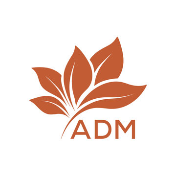 Elegant Botanical Leaf Logo Design with ADM Text . ADM Letter logo .
