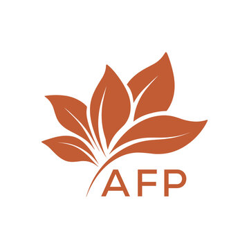 Elegant Botanical Leaf Logo Design with AFP Text . AFP Letter logo .
