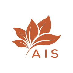 Elegant Botanical Leaf Logo Design with AIS Text . AIS Letter logo .
