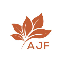 Elegant Botanical Leaf Logo Design with AJF Text . AJF Letter logo .
