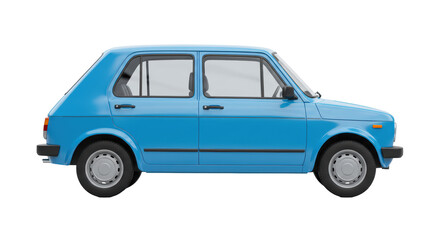 Isolated vintage blue car