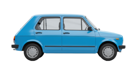 Isolated vintage blue car