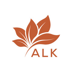 Elegant Botanical Leaf Logo Design with ALK Text . ALK Letter logo .
