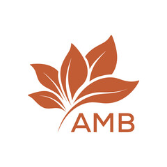 Elegant Botanical Leaf Logo Design with AMB Text . AMB Letter logo .
