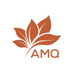 Elegant Botanical Leaf Logo Design with AMQ Text . AMQ Letter logo .
