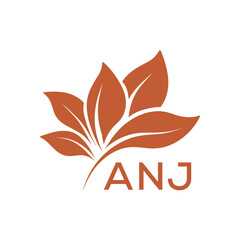 Elegant Botanical Leaf Logo Design with ANJ Text . ANJ Letter logo .
