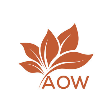 Elegant Botanical Leaf Logo Design with AOW Text . AOW Letter logo .
