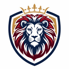 Lion Head. Flat Design.
