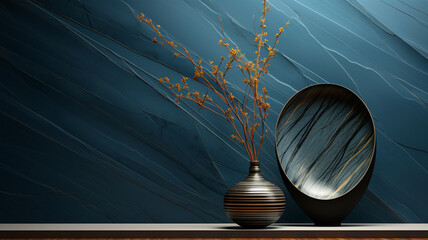 3d render Abstract minimal background Golden