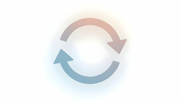 Circular Arrows Rotating Symbol Gradient on White Background