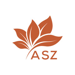 Elegant Botanical Leaf Logo Design with ASZ Text . ASZ Letter logo .
