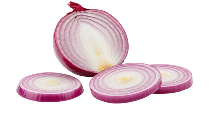 Isolated Sliced Red Onion