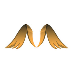 Golden Wings Abstract Illustration of Angelic Flight and Freedom