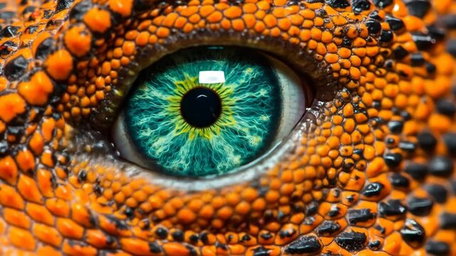 Closeup lizard eye detail