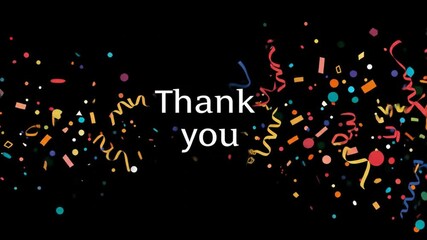 Colorful confetti thank you graphic design - Powered by Adobe