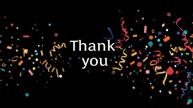 Colorful confetti thank you graphic design
