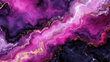 Obraz premium Luxury Marble Texture: An exquisite marble texture in swirling hues of purple and pink, intertwined with delicate gold veining, create a luxurious and mesmerizing surface.