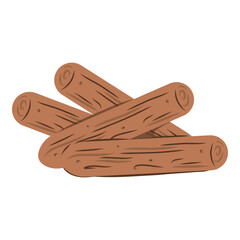 Hand drawn cartoon woodpile vector illustration