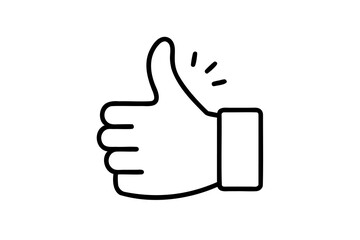 Simple line art thumbs up hand gesture icon