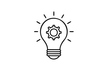 Innovative idea light bulb gear solution concept