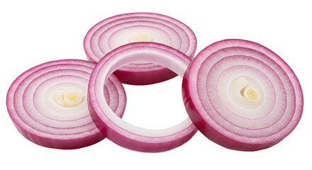 Isolated Red Onion Slices