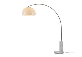 PNG cut out isolated background. Modern Arc Floor Lamp with Marble Base. 